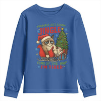 Funny Christmas Grumpy Cat Youth Sweatshirt Probably Just Gonna Jingle Some Of The Way I Am Tired - Wonder Print Shop