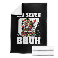 Funny Christmas Six Seven Bruh Throw Blanket Dabbing Santa - Wonder Print Shop