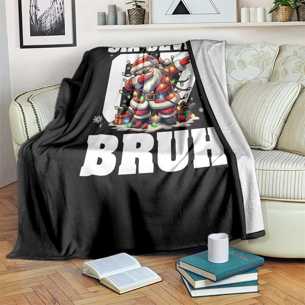 Funny Christmas Six Seven Bruh Throw Blanket Dabbing Santa - Wonder Print Shop