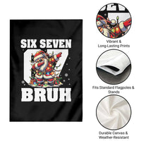 Funny Christmas Six Seven Bruh Garden Flag Dabbing Santa - Wonder Print Shop