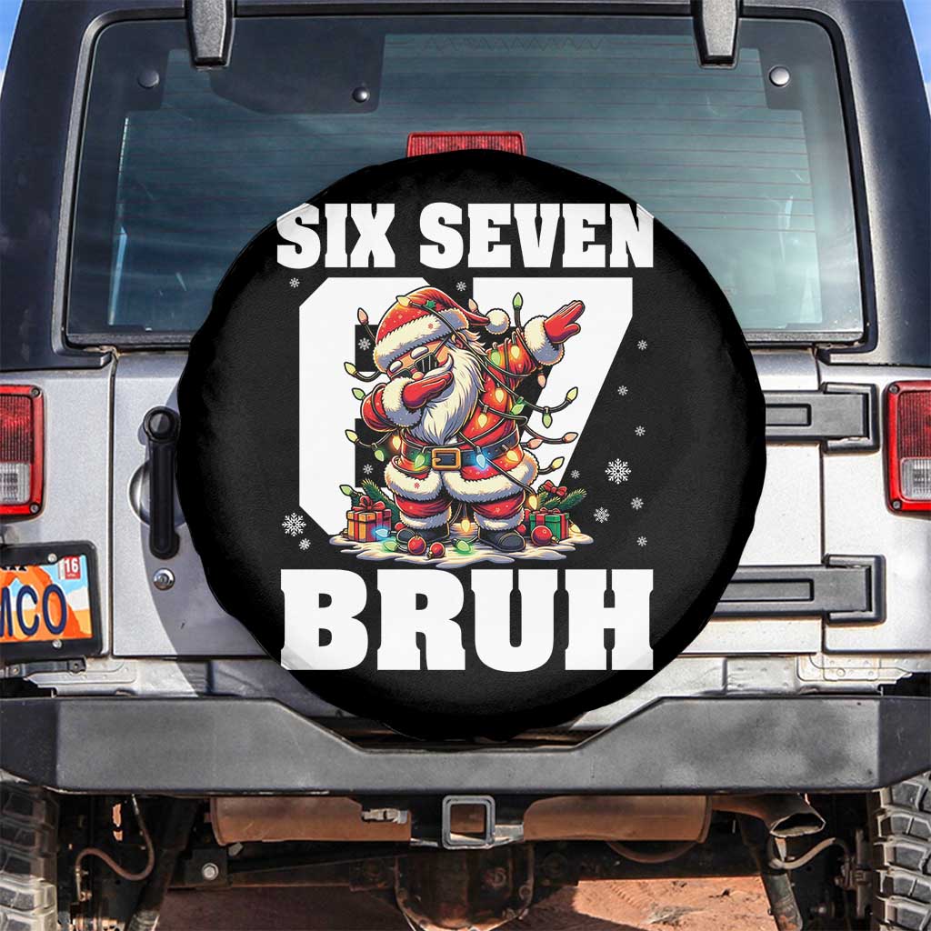 Funny Christmas Six Seven Bruh Spare Tire Cover Dabbing Santa - Wonder Print Shop