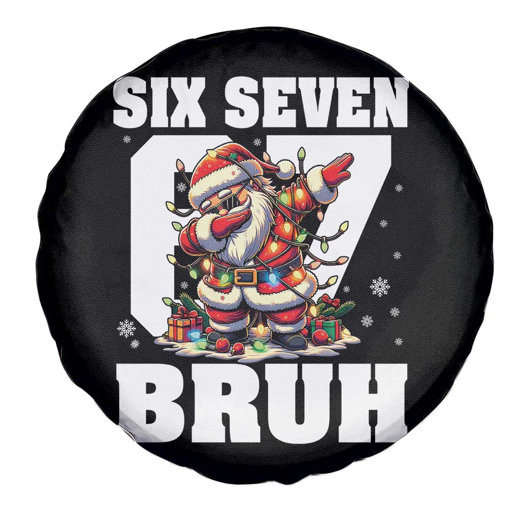 Funny Christmas Six Seven Bruh Spare Tire Cover Dabbing Santa - Wonder Print Shop