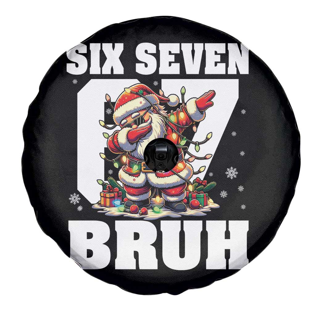 Funny Christmas Six Seven Bruh Spare Tire Cover Dabbing Santa - Wonder Print Shop