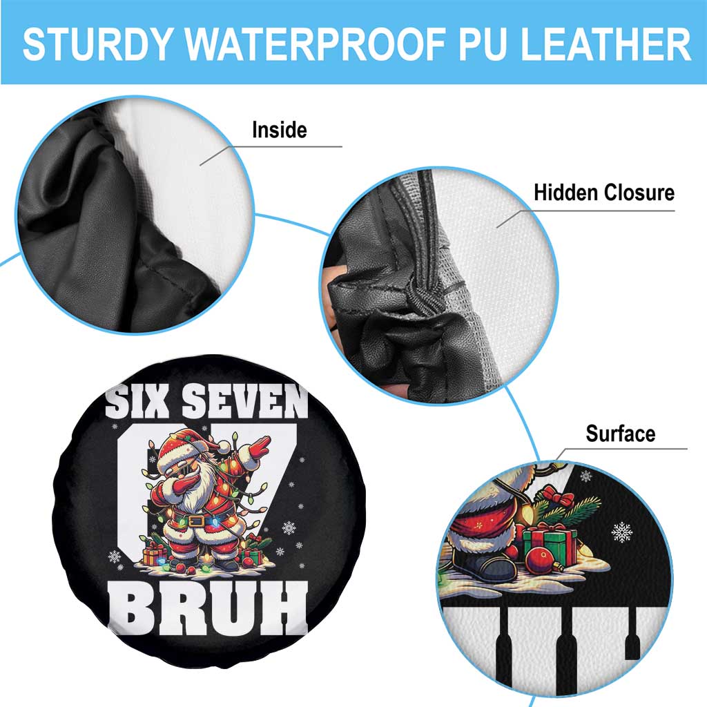 Funny Christmas Six Seven Bruh Spare Tire Cover Dabbing Santa - Wonder Print Shop