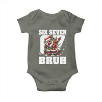 Funny Christmas Six Seven Bruh Baby Onesie Dabbing Santa - Wonder Print Shop
