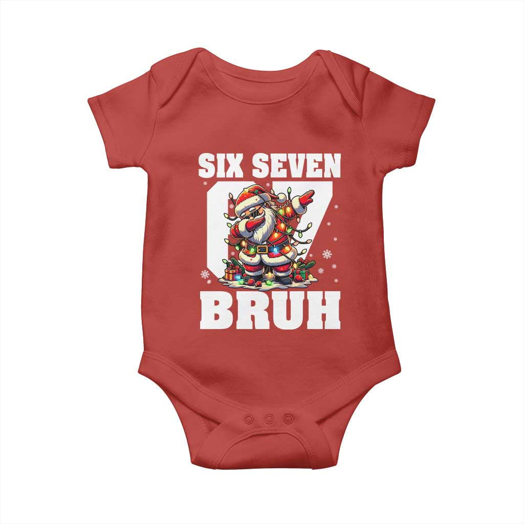Funny Christmas Six Seven Bruh Baby Onesie Dabbing Santa - Wonder Print Shop