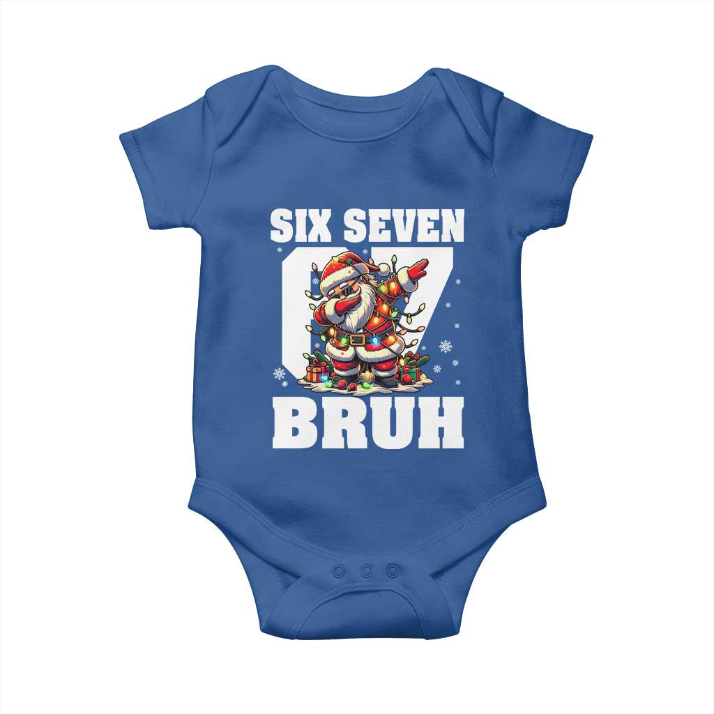 Funny Christmas Six Seven Bruh Baby Onesie Dabbing Santa - Wonder Print Shop