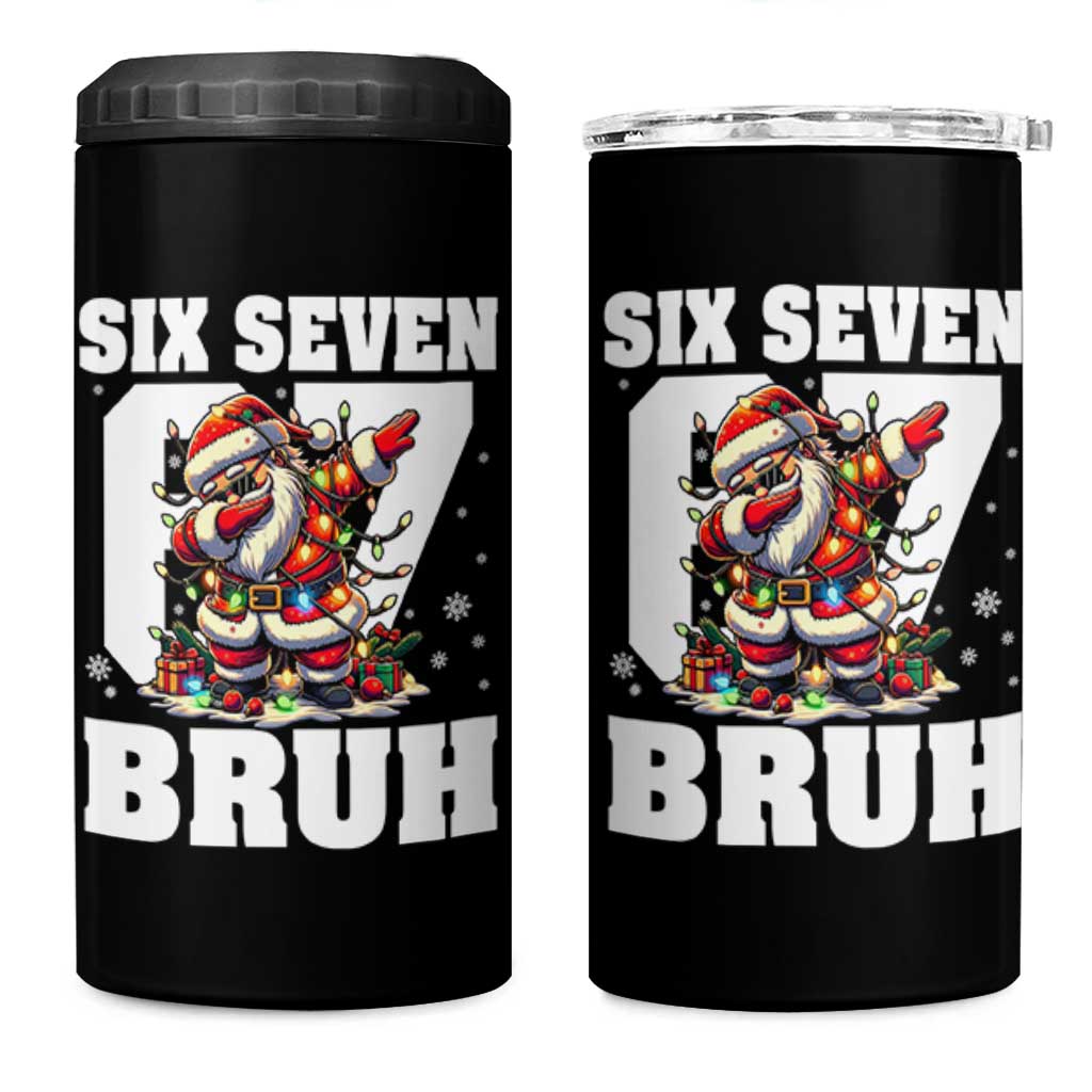 Funny Christmas Six Seven Bruh 4 in 1 Can Cooler Tumbler Dabbing Santa - Wonder Print Shop