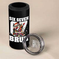 Funny Christmas Six Seven Bruh 4 in 1 Can Cooler Tumbler Dabbing Santa - Wonder Print Shop