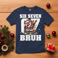 Funny Christmas Six Seven Bruh T Shirt Dabbing Santa - Wonder Print Shop