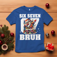 Funny Christmas Six Seven Bruh T Shirt Dabbing Santa - Wonder Print Shop