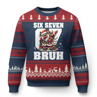 Funny Xmas Six Seven Bruh Ugly Christmas Sweater Dabbing Santa - Wonder Print Shop