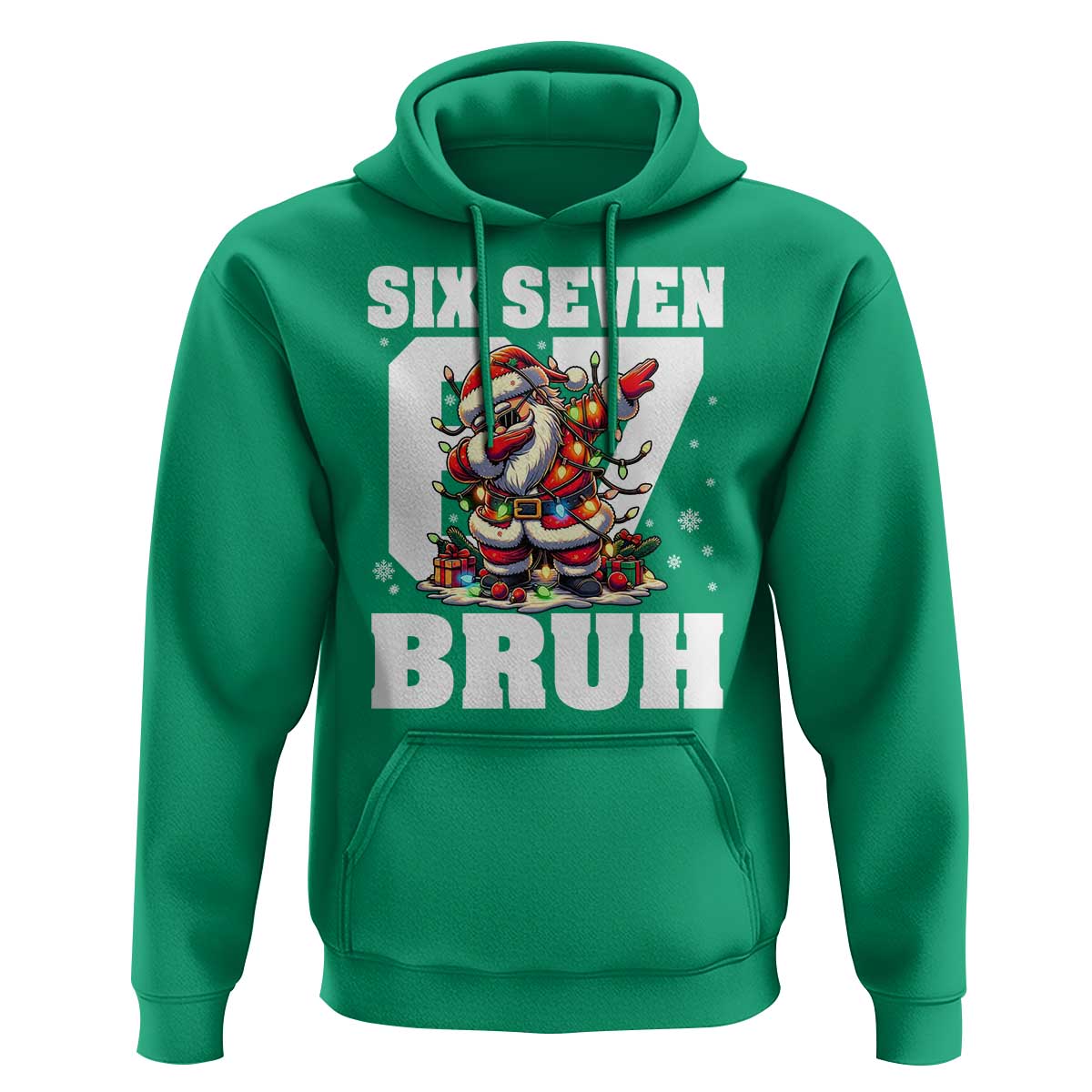 Funny Christmas Six Seven Bruh Hoodie Dabbing Santa - Wonder Print Shop