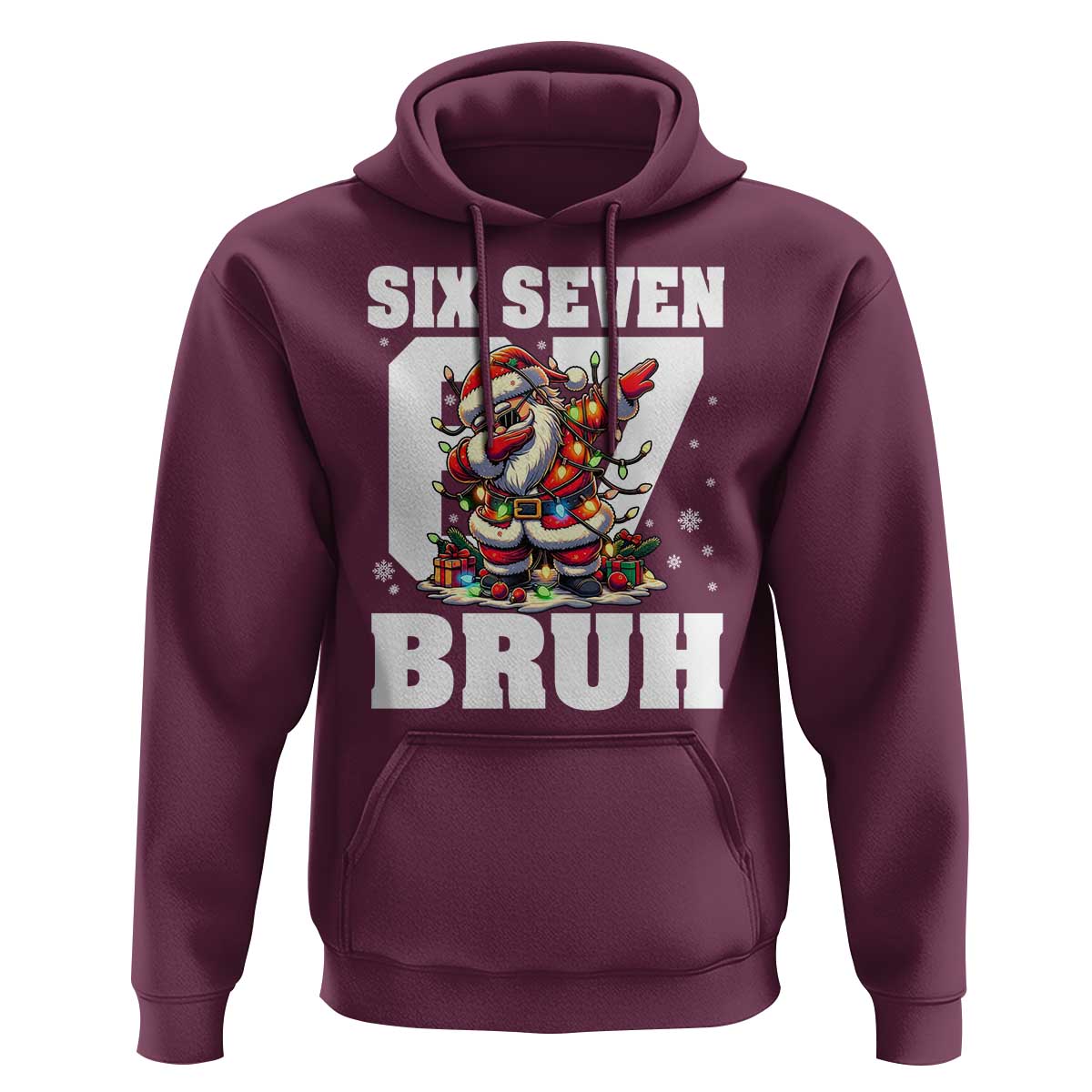 Funny Christmas Six Seven Bruh Hoodie Dabbing Santa - Wonder Print Shop