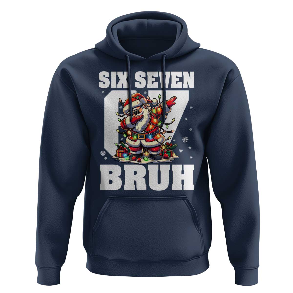 Funny Christmas Six Seven Bruh Hoodie Dabbing Santa - Wonder Print Shop