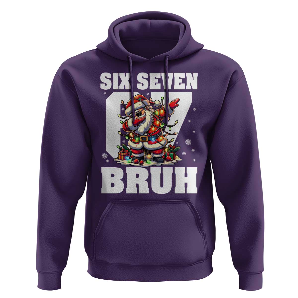 Funny Christmas Six Seven Bruh Hoodie Dabbing Santa - Wonder Print Shop