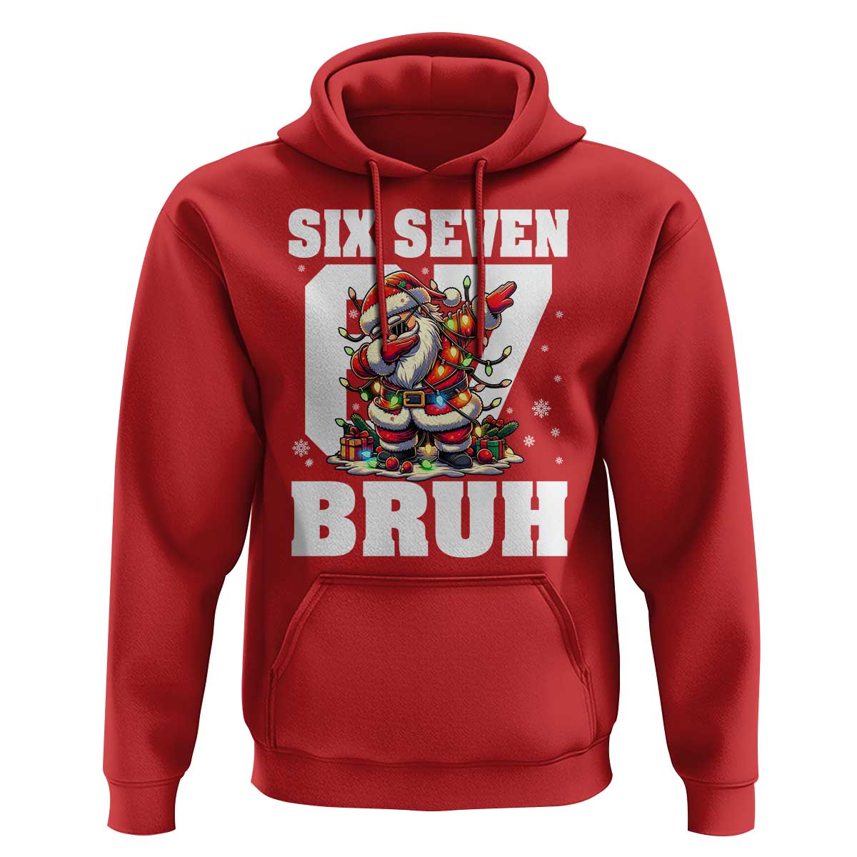 Funny Christmas Six Seven Bruh Hoodie Dabbing Santa - Wonder Print Shop