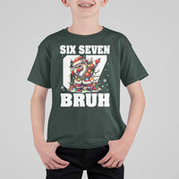Funny Christmas Six Seven Bruh T Shirt For Kid Dabbing Santa - Wonder Print Shop
