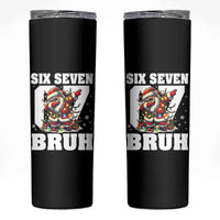 Funny Christmas Six Seven Bruh Skinny Tumbler Dabbing Santa - Wonder Print Shop