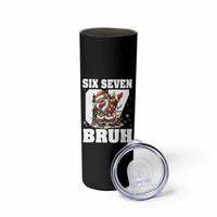 Funny Christmas Six Seven Bruh Skinny Tumbler Dabbing Santa - Wonder Print Shop