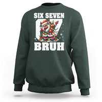 Funny Christmas Six Seven Bruh Sweatshirt Dabbing Santa - Wonder Print Shop
