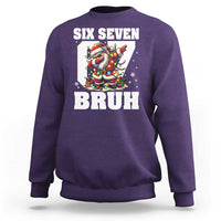 Funny Christmas Six Seven Bruh Sweatshirt Dabbing Santa - Wonder Print Shop