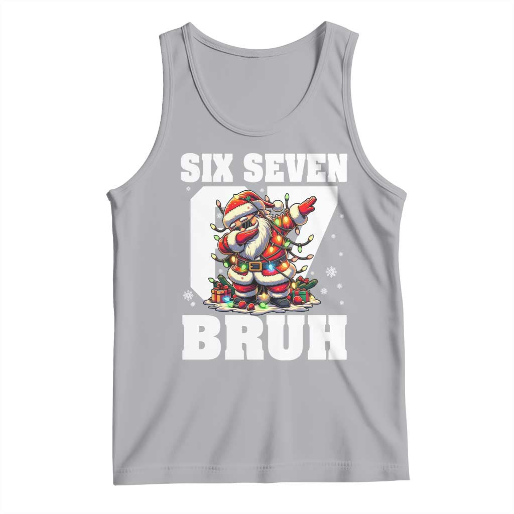 Funny Christmas Six Seven Bruh Tank Top Dabbing Santa - Wonder Print Shop