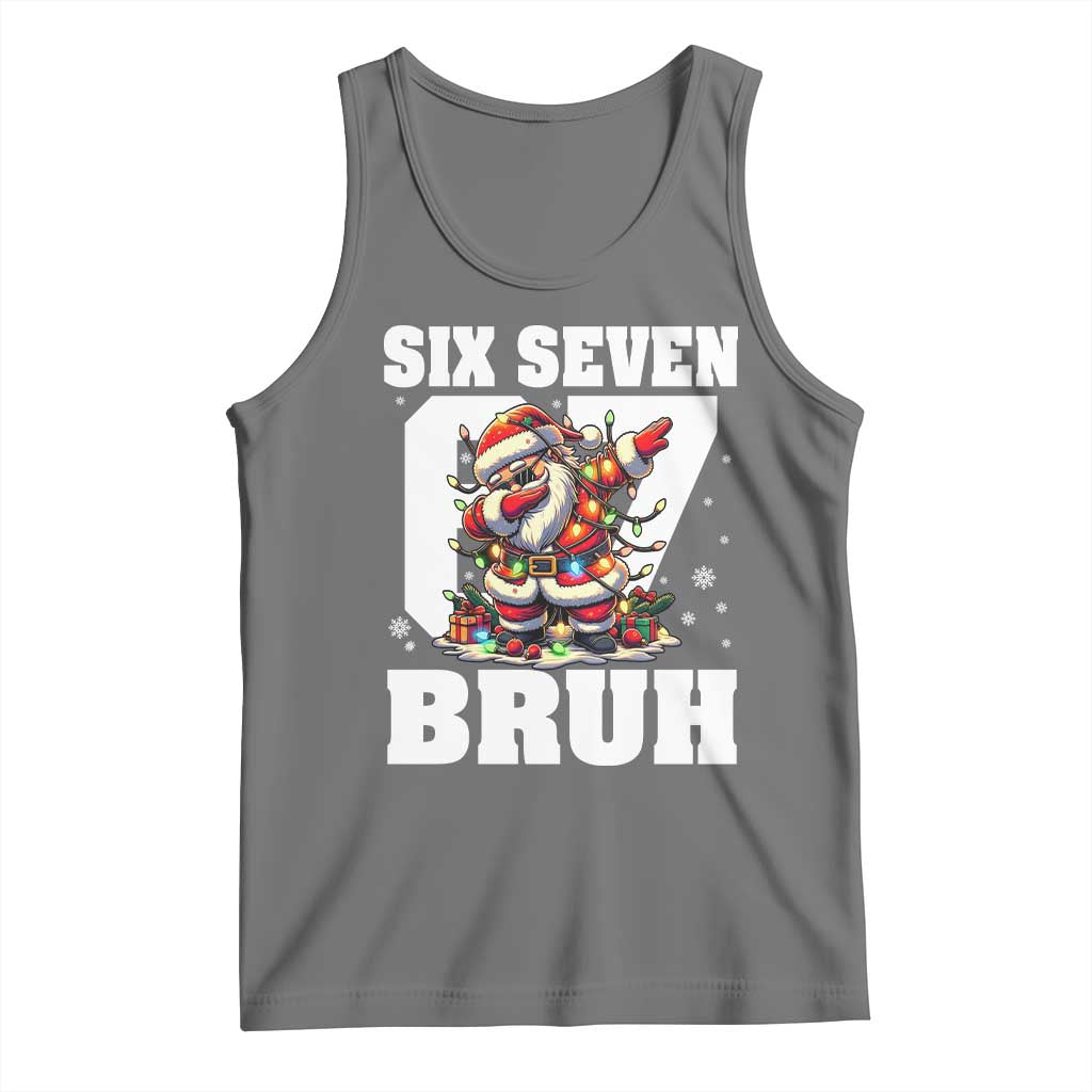 Funny Christmas Six Seven Bruh Tank Top Dabbing Santa - Wonder Print Shop