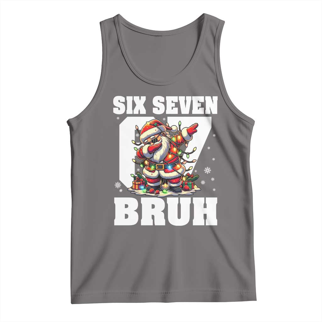 Funny Christmas Six Seven Bruh Tank Top Dabbing Santa - Wonder Print Shop