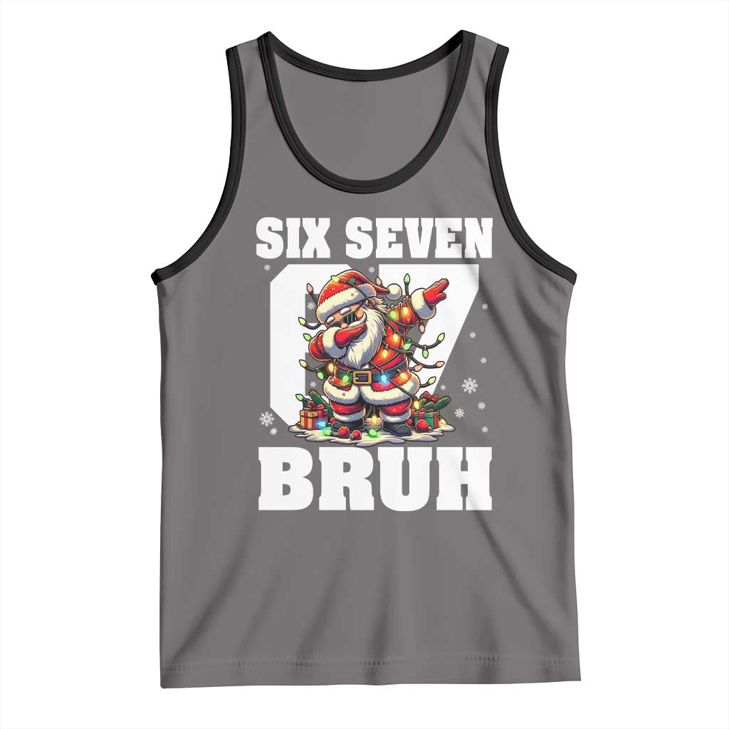 Funny Christmas Six Seven Bruh Tank Top Dabbing Santa - Wonder Print Shop