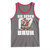 Funny Christmas Six Seven Bruh Tank Top Dabbing Santa - Wonder Print Shop
