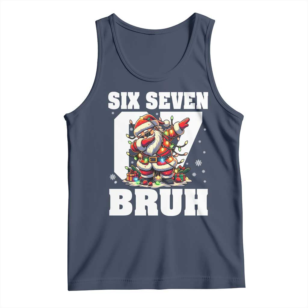 Funny Christmas Six Seven Bruh Tank Top Dabbing Santa - Wonder Print Shop