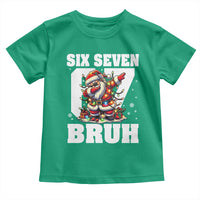Funny Christmas Six Seven Bruh Toddler T Shirt Dabbing Santa - Wonder Print Shop