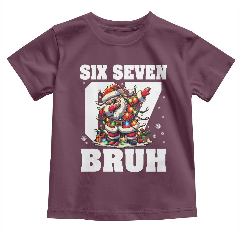 Funny Christmas Six Seven Bruh Toddler T Shirt Dabbing Santa - Wonder Print Shop