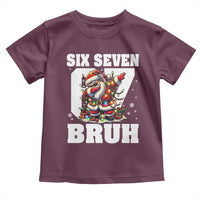 Funny Christmas Six Seven Bruh Toddler T Shirt Dabbing Santa - Wonder Print Shop