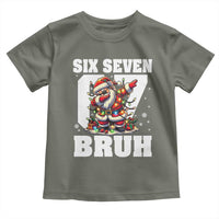 Funny Christmas Six Seven Bruh Toddler T Shirt Dabbing Santa - Wonder Print Shop