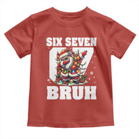 Funny Christmas Six Seven Bruh Toddler T Shirt Dabbing Santa - Wonder Print Shop