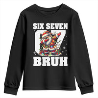 Funny Christmas Six Seven Bruh Youth Sweatshirt Dabbing Santa - Wonder Print Shop