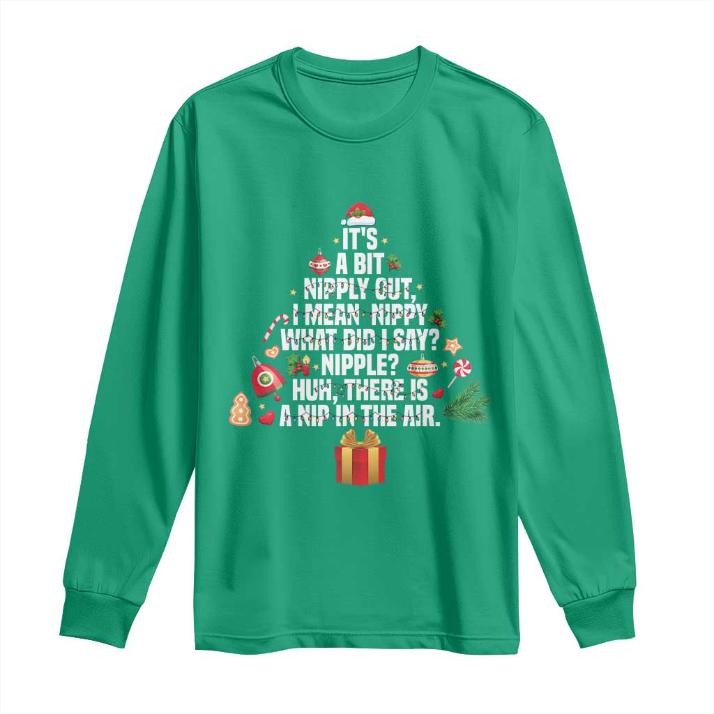 Funny Christmas Movie Long Sleeve Shirt Its A Bit Nipply Out Nipply Out Xmas Vacation Holiday - Wonder Print Shop