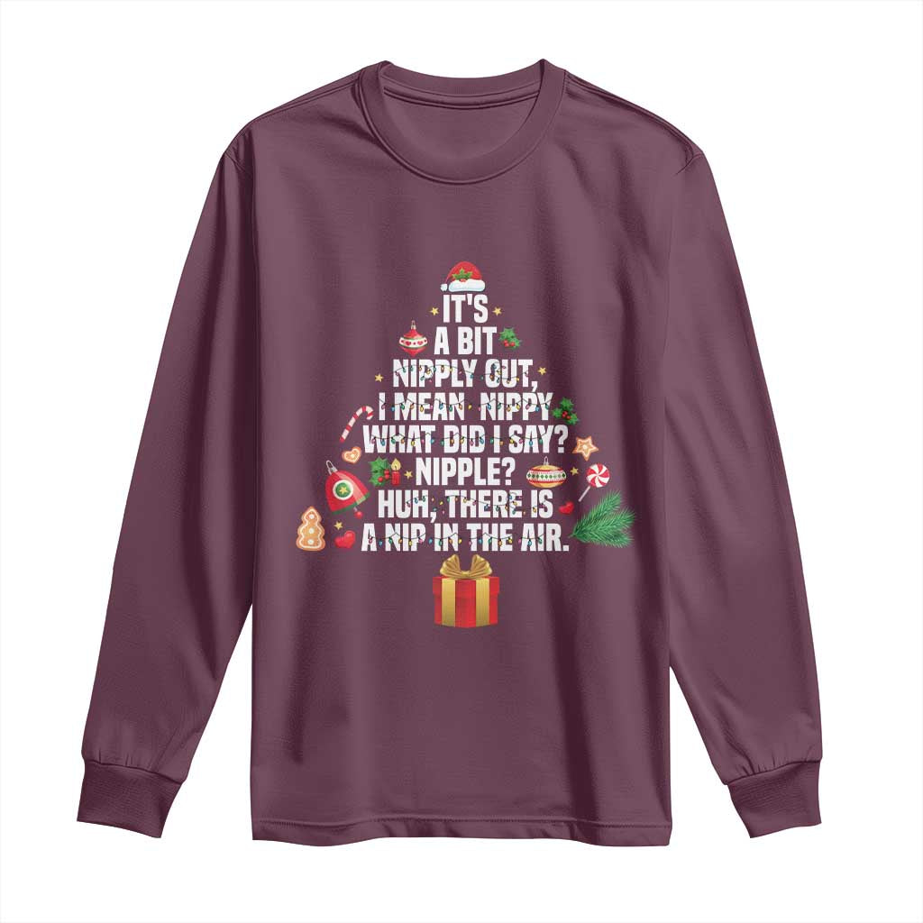 Funny Christmas Movie Long Sleeve Shirt Its A Bit Nipply Out Nipply Out Xmas Vacation Holiday - Wonder Print Shop