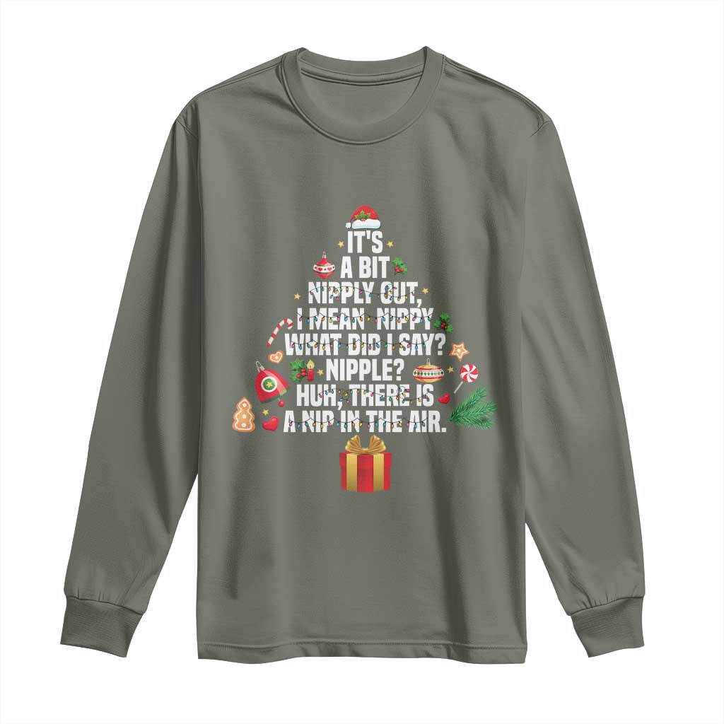 Funny Christmas Movie Long Sleeve Shirt Its A Bit Nipply Out Nipply Out Xmas Vacation Holiday - Wonder Print Shop