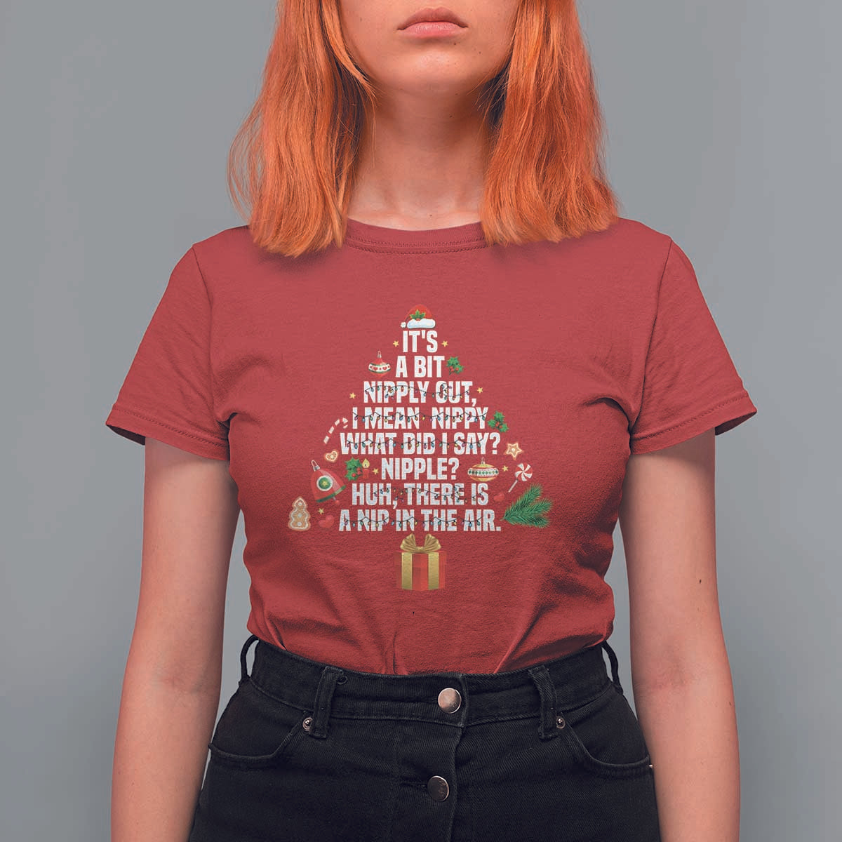 Funny Christmas Movie T Shirt For Women Its A Bit Nipply Out Nipply Out Xmas Vacation Holiday - Wonder Print Shop