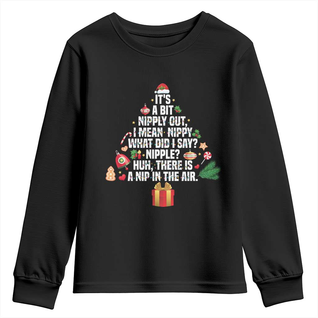 Funny Christmas Movie Youth Sweatshirt Its A Bit Nipply Out Nipply Out Xmas Vacation Holiday - Wonder Print Shop