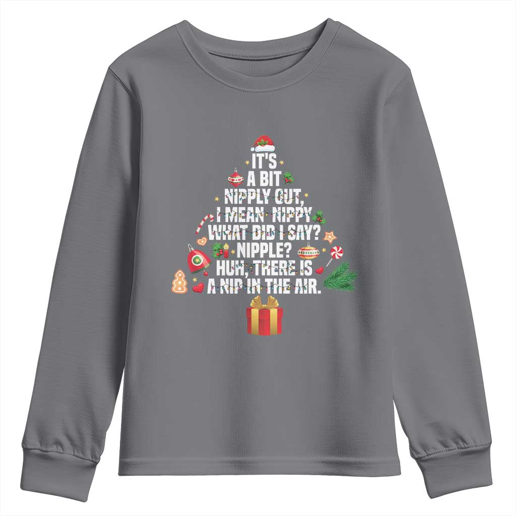 Funny Christmas Movie Youth Sweatshirt Its A Bit Nipply Out Nipply Out Xmas Vacation Holiday - Wonder Print Shop
