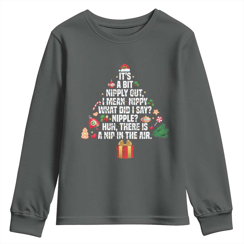 Funny Christmas Movie Youth Sweatshirt Its A Bit Nipply Out Nipply Out Xmas Vacation Holiday - Wonder Print Shop