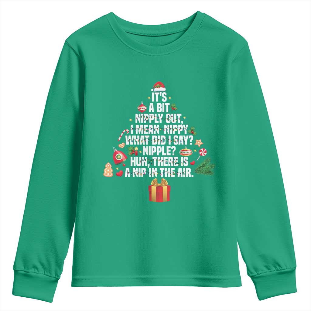 Funny Christmas Movie Youth Sweatshirt Its A Bit Nipply Out Nipply Out Xmas Vacation Holiday - Wonder Print Shop