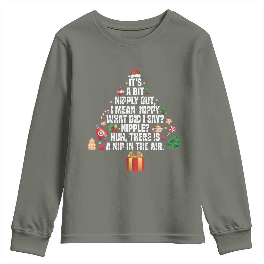 Funny Christmas Movie Youth Sweatshirt Its A Bit Nipply Out Nipply Out Xmas Vacation Holiday - Wonder Print Shop