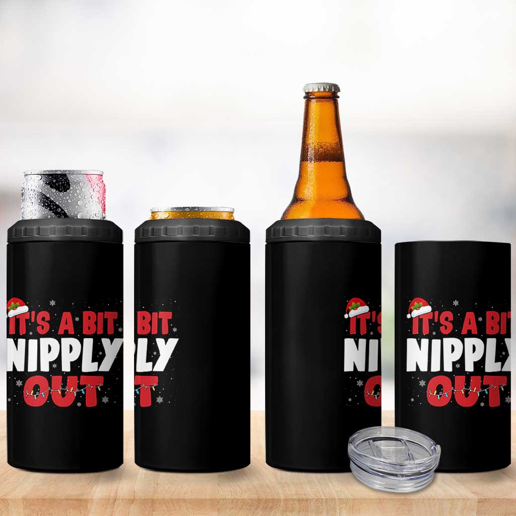 Funny Christmas Movie 4 in 1 Can Cooler Tumbler It's A Bit Nipply Out Xmas Vacation Holiday - Wonder Print Shop
