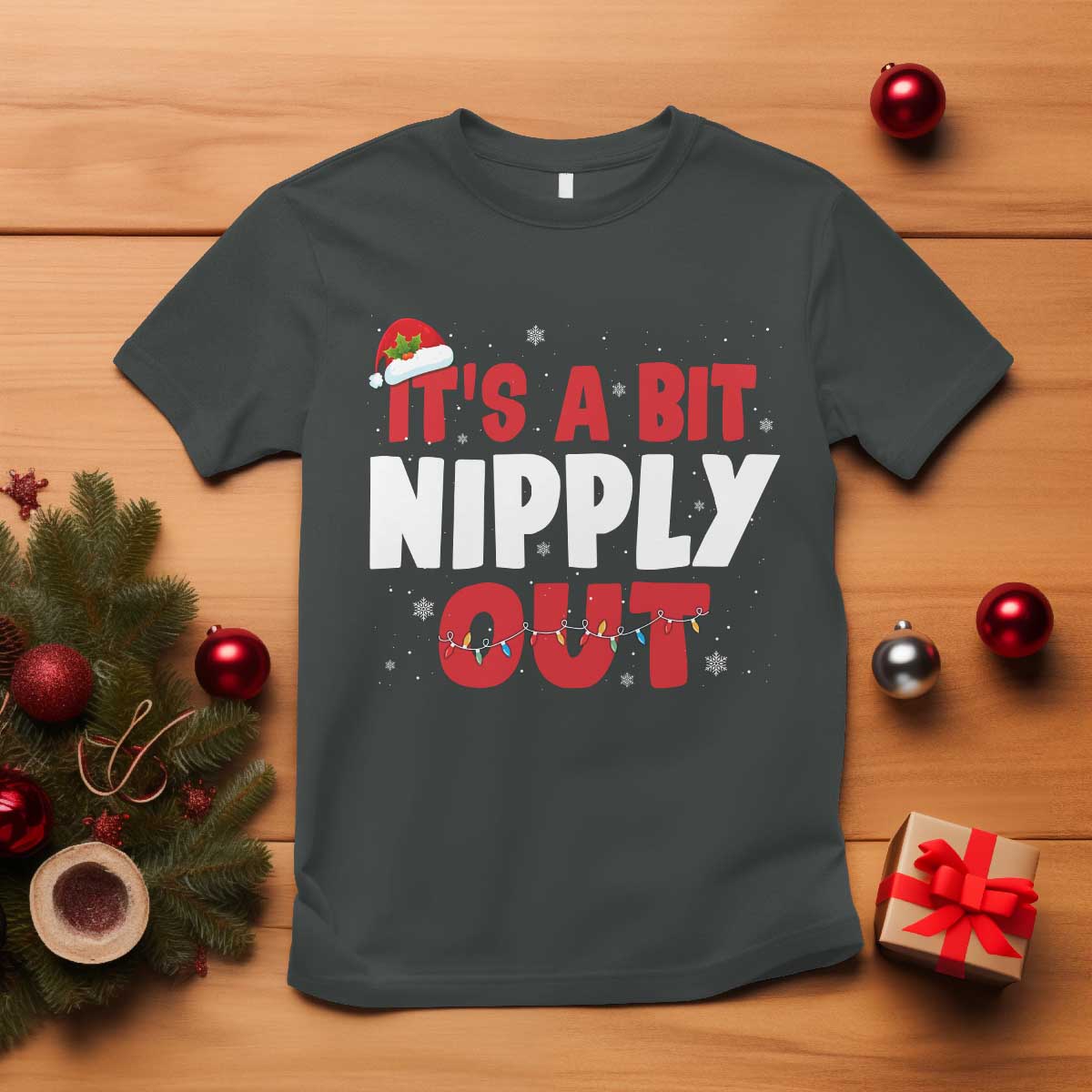Funny Christmas Movie T Shirt It's A Bit Nipply Out Xmas Vacation Holiday - Wonder Print Shop
