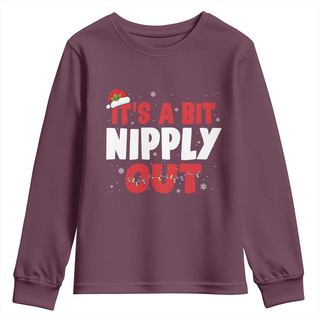 Funny Christmas Movie Youth Sweatshirt It's A Bit Nipply Out Xmas Vacation Holiday - Wonder Print Shop